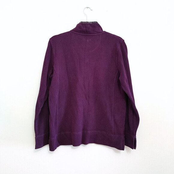 Orvis Women's 1/4 Zip Pullover Sweatshirt Size Medium Purple Long Sleeve Cotton - Picture 3 of 3